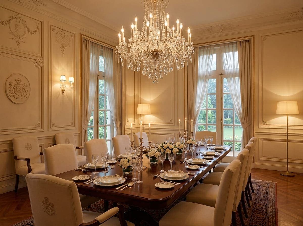 The Kesari Bagh Parisian crystal chandelier private dining salon and epicurean feast